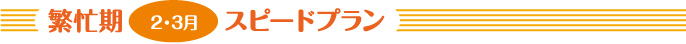 繁忙期スピードプラン